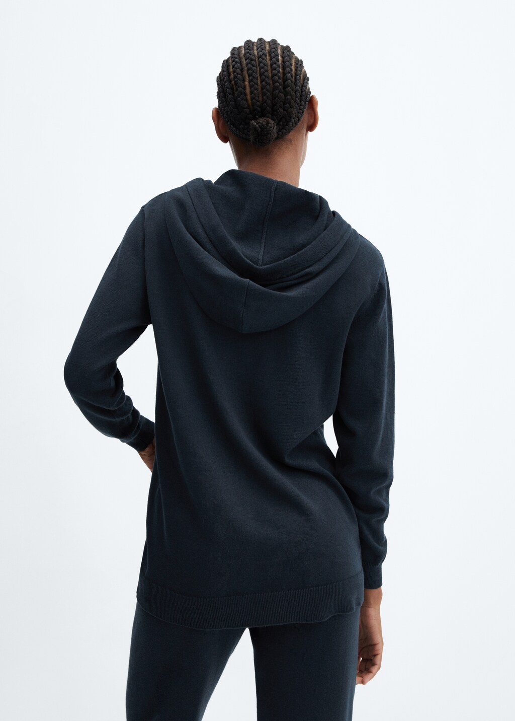 Cotton and linen hooded pajama sweatshirt - Reverse of the article