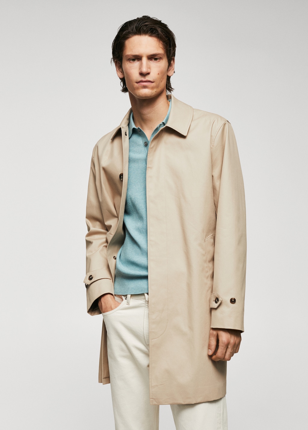 Water-repellent cotton trench coat - Medium plane