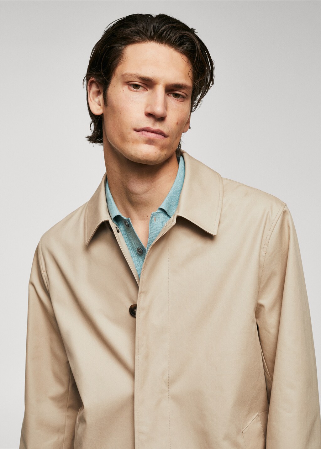 Water-repellent cotton trench coat - Details of the article 1