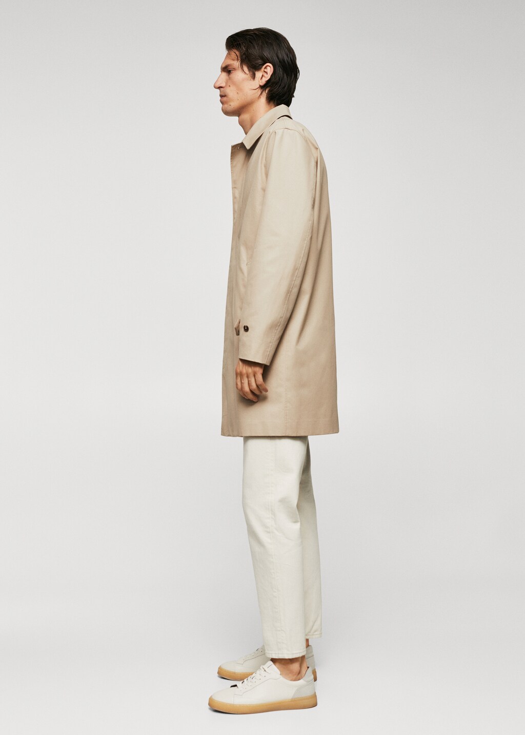 Water-repellent cotton trench coat - Reverse of the article