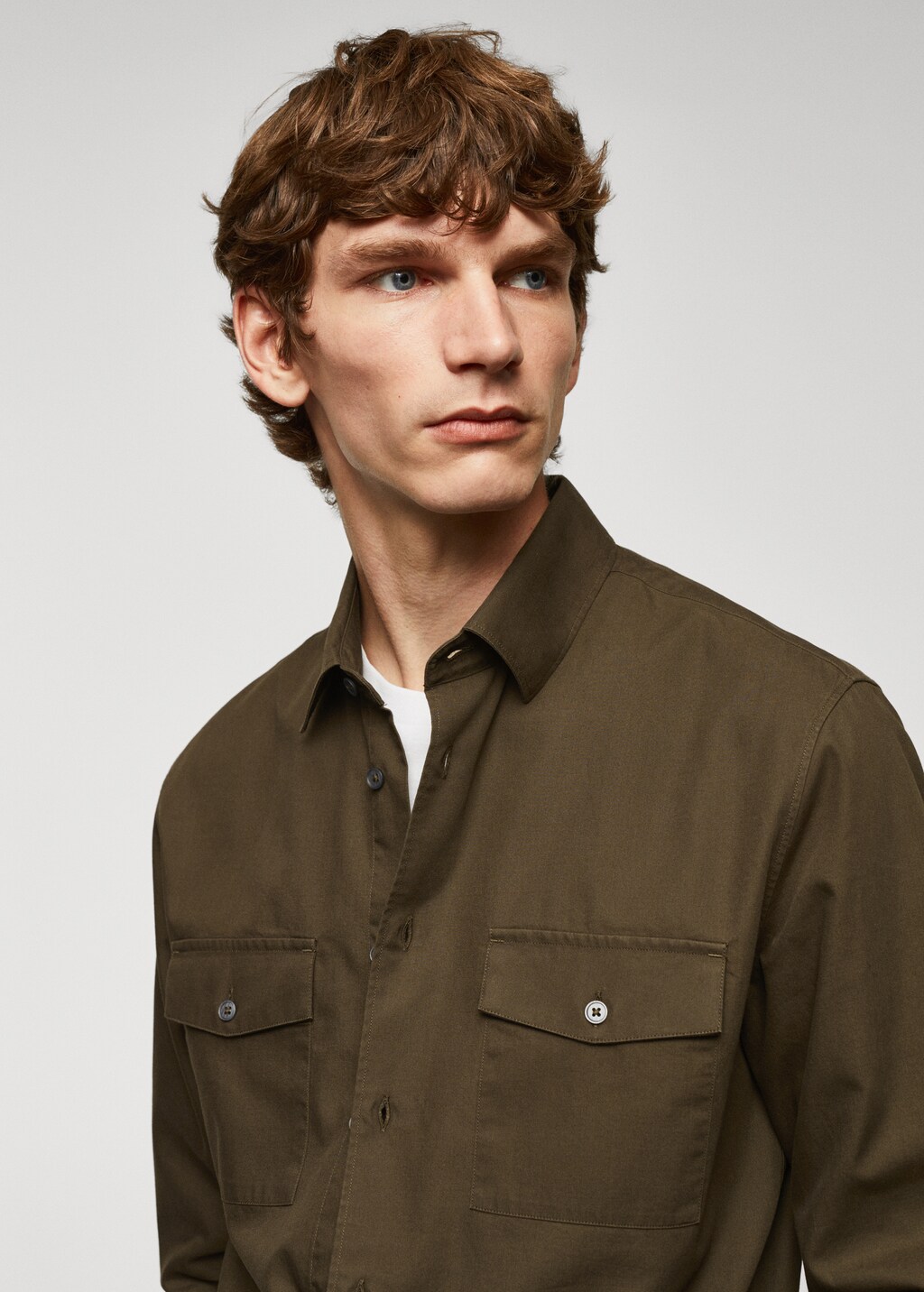 Chest-pocket cotton overshirt - Details of the article 1