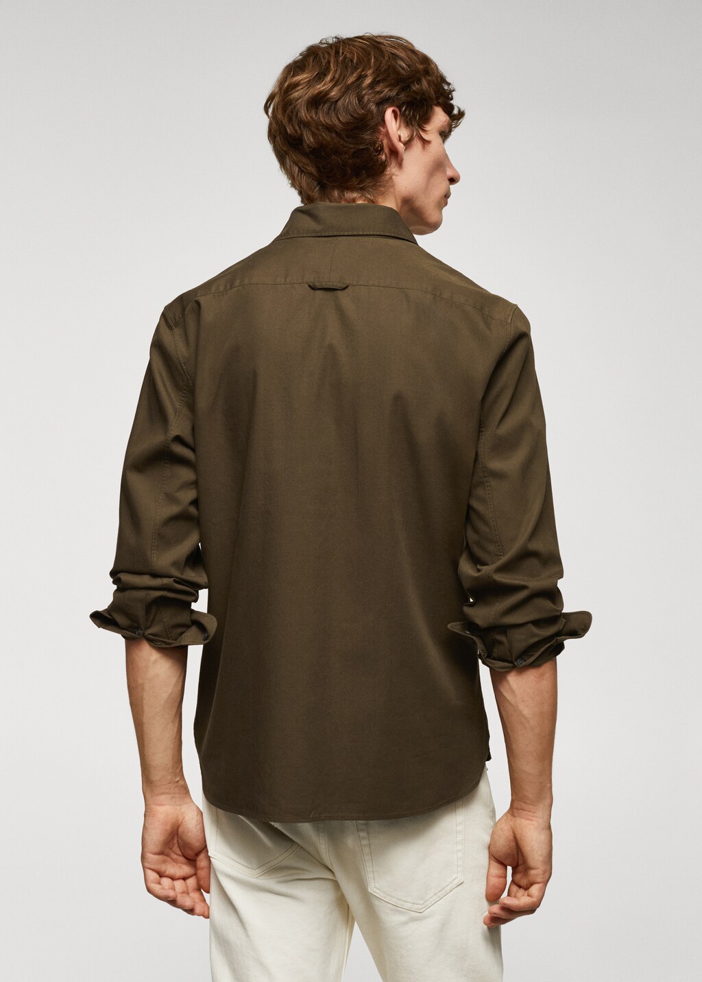 Chest-pocket cotton overshirt - Reverse of the article