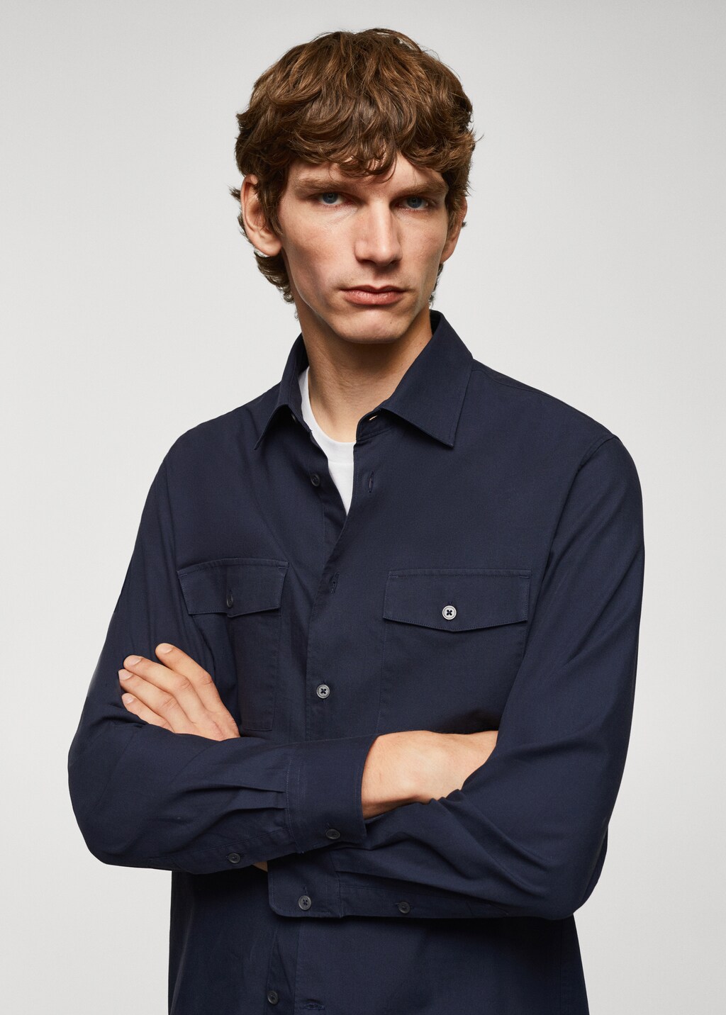 Pocketed cotton overshirt - Details of the article 1