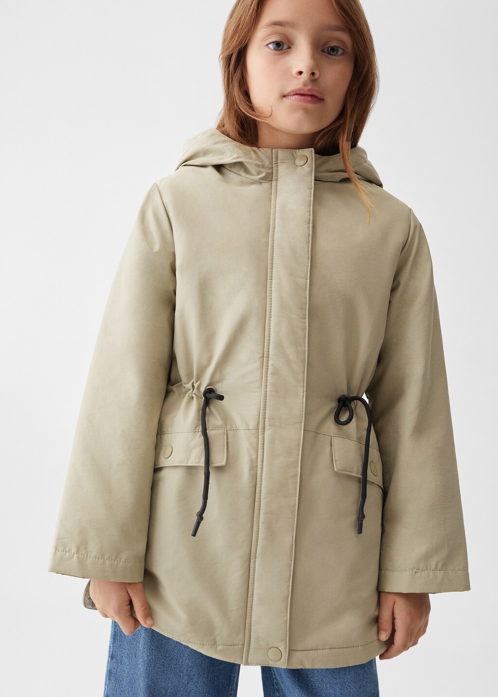 Hooded water-repellent coat - Medium plane