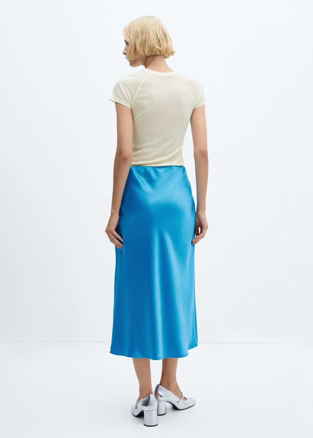 Midi satin skirt - Reverse of the article