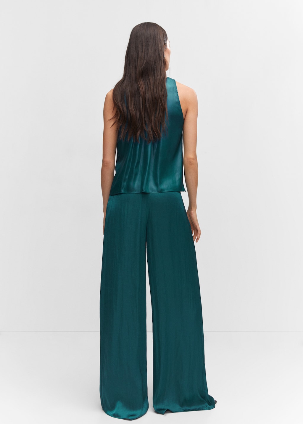 Satin wideleg trousers - Reverse of the article