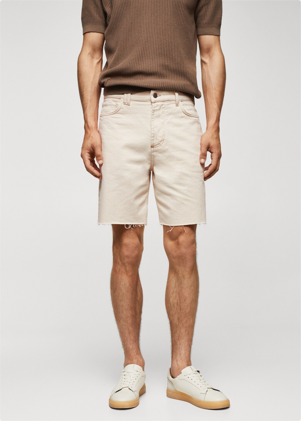 Khaki jeans shorts on sale