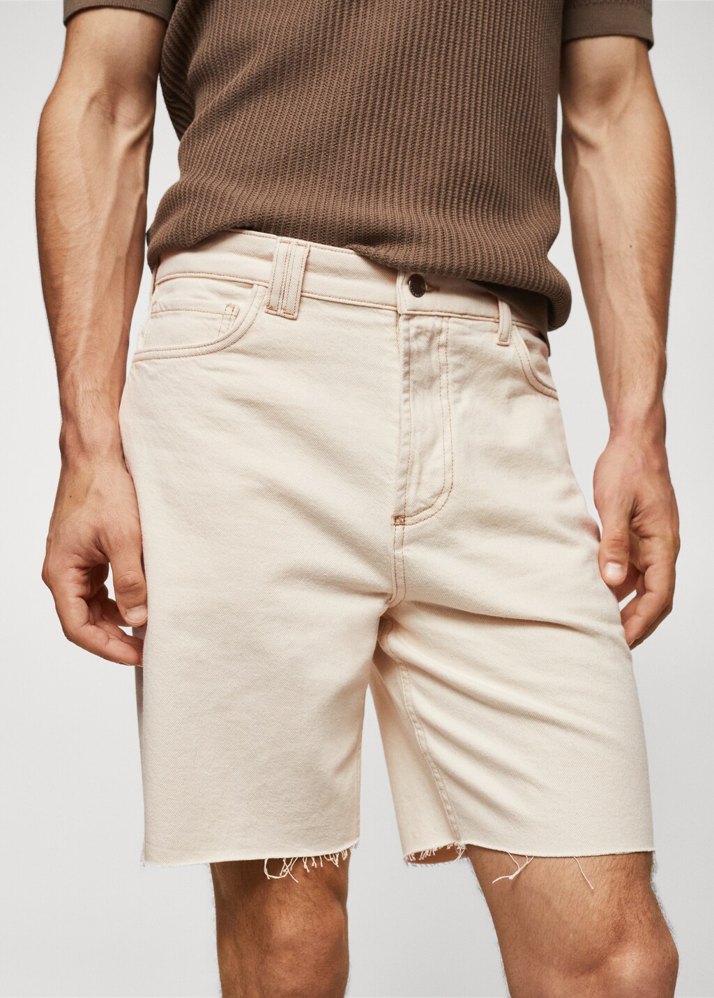 Regular-fit denim bermuda shorts - Details of the article 1