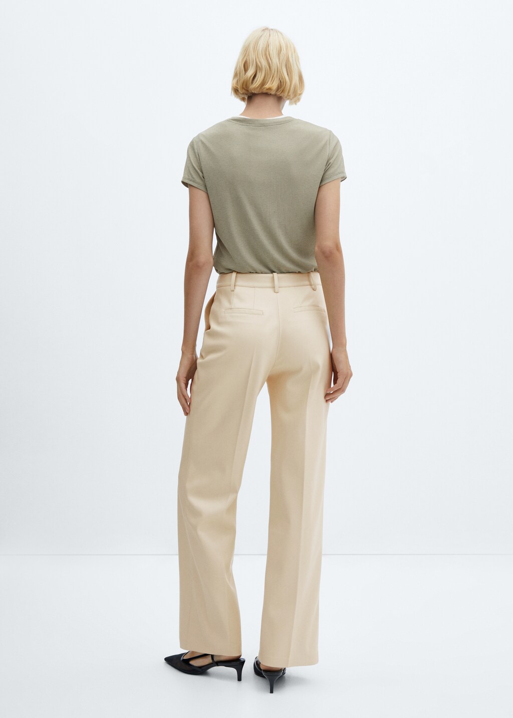 Wideleg leather-effect trousers - Reverse of the article