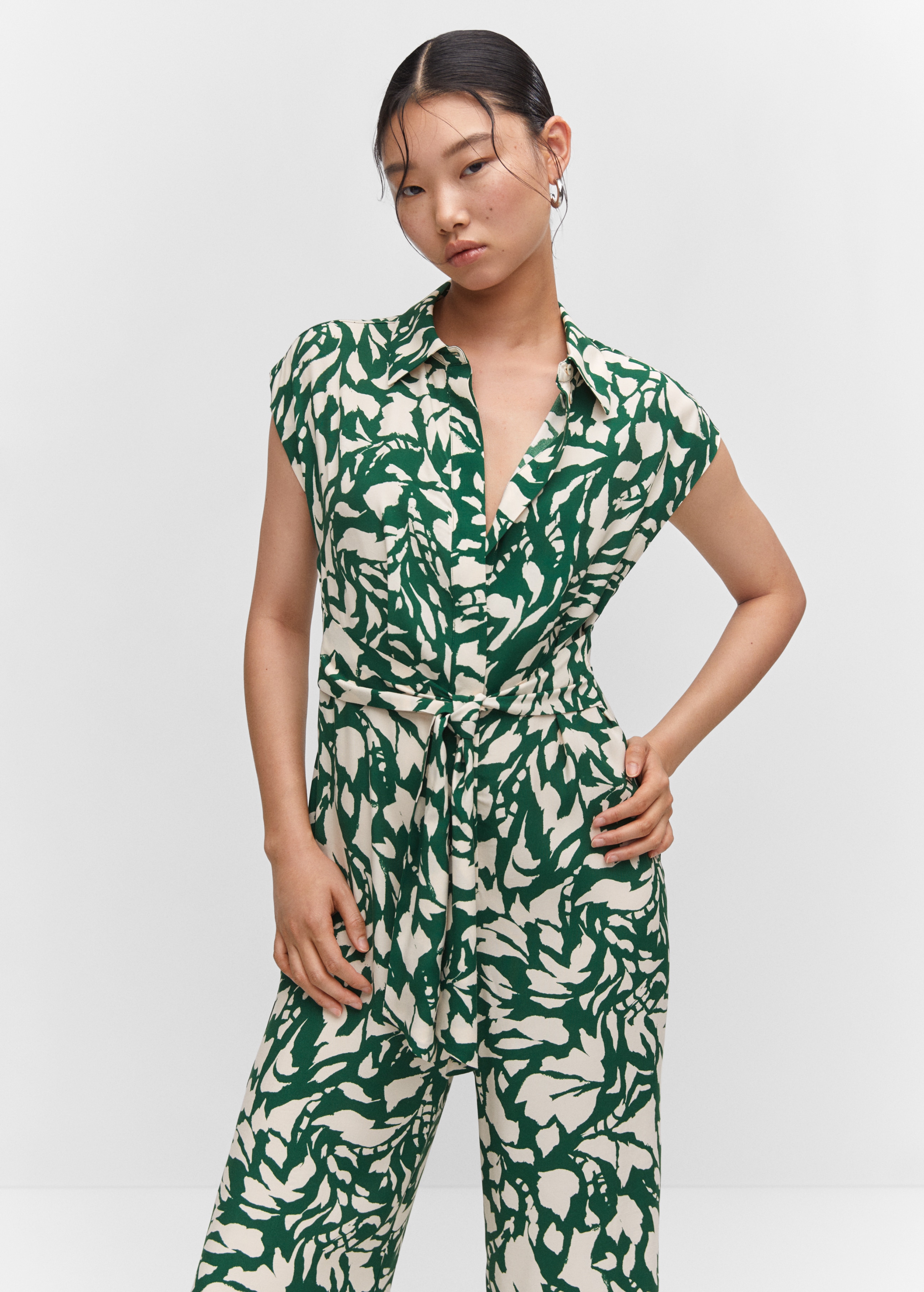 Printed jumpsuit with bow - Medium plane