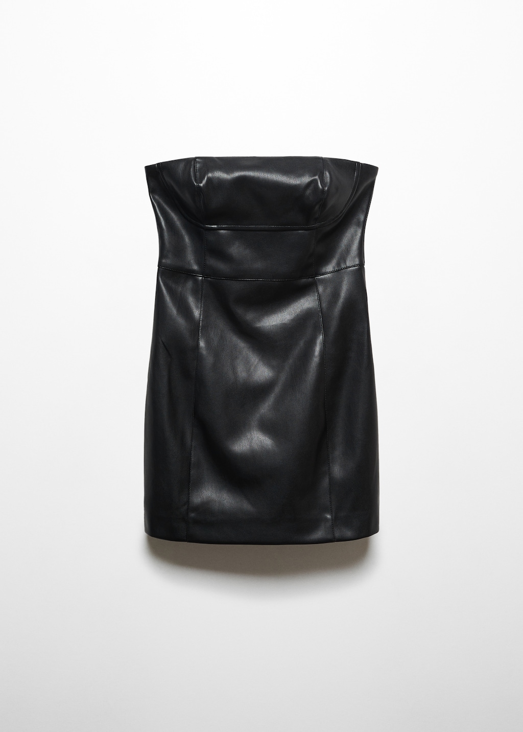 Leather-effect strapless dress - Article without model