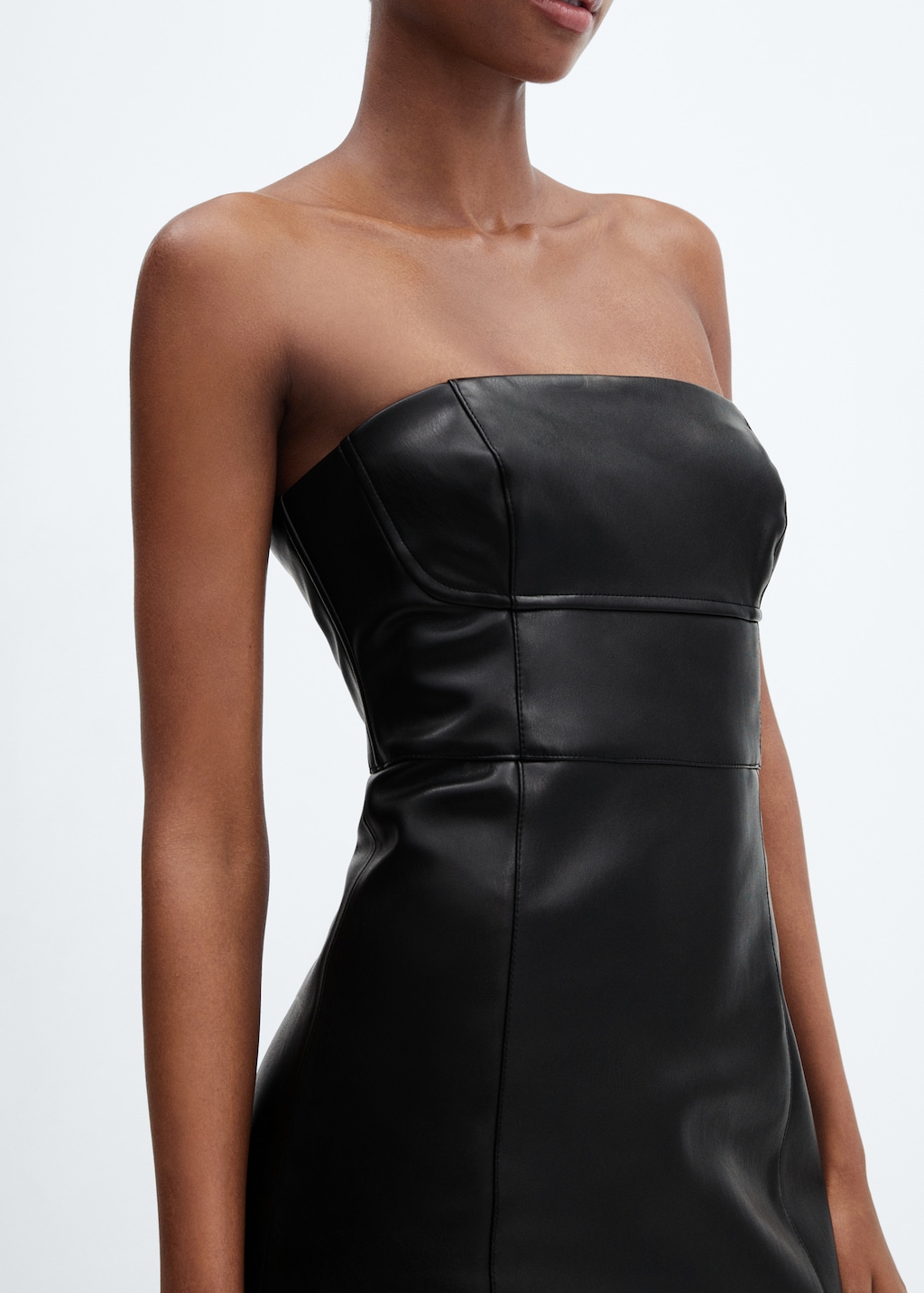 Leather-effect strapless dress - Details of the article 6