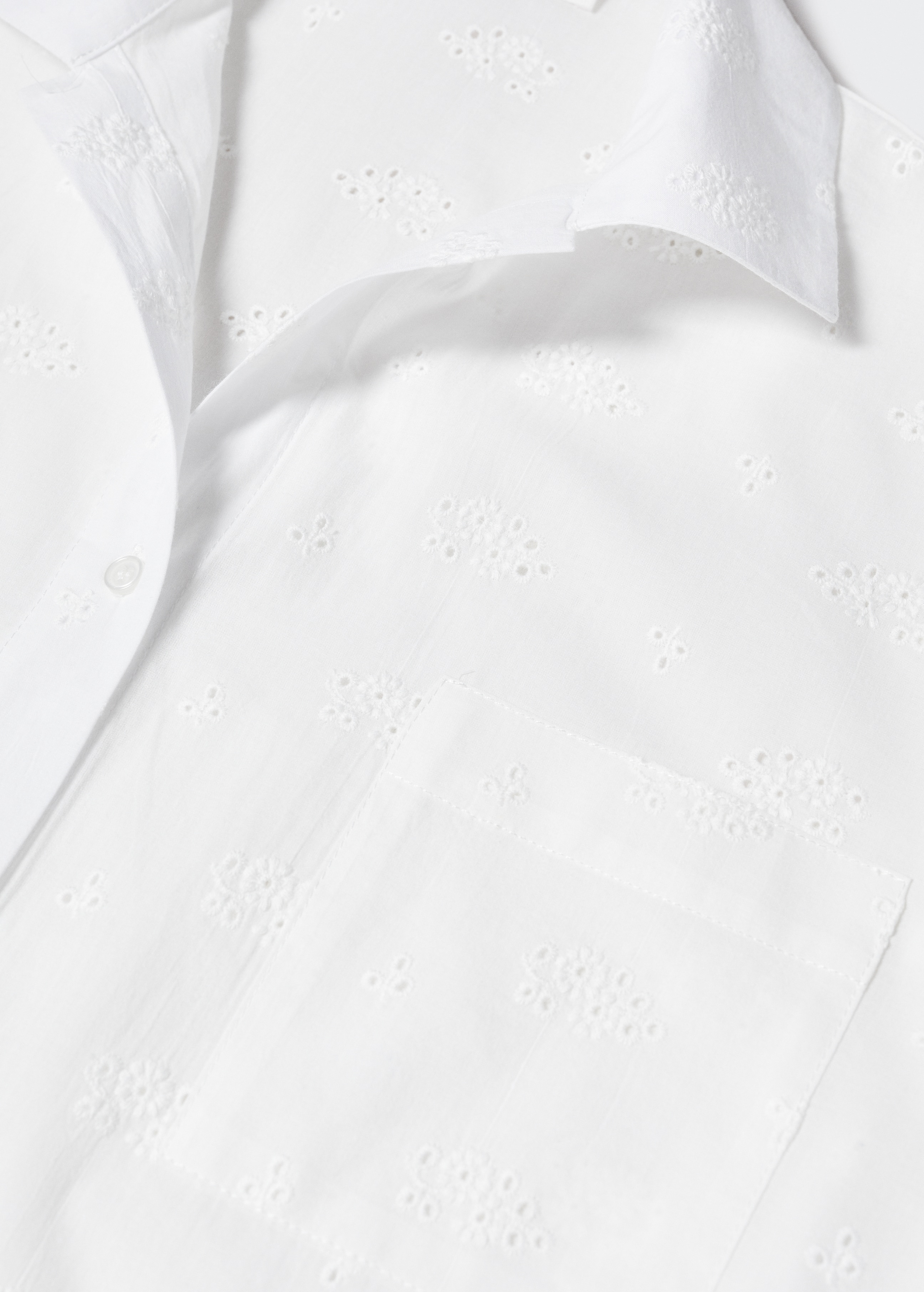 Pyjama shirt with openwork details - Details of the article 8