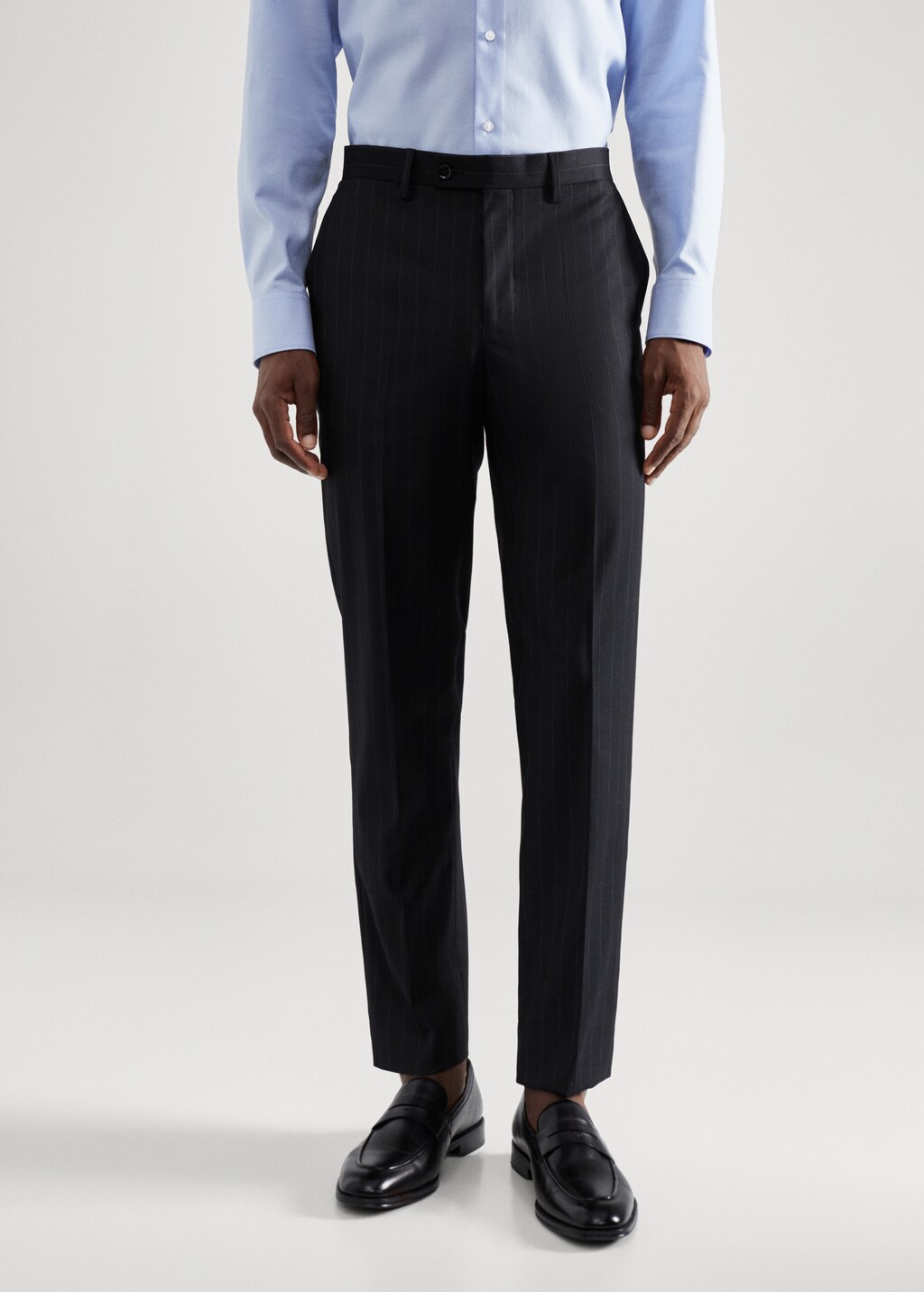 Stretch fabric slim-fit suit trousers - Medium plane