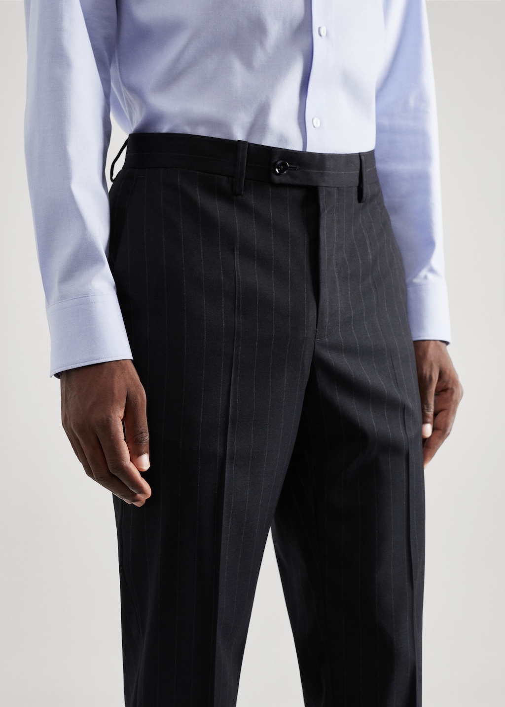 Stretch fabric slim-fit suit trousers - Details of the article 1