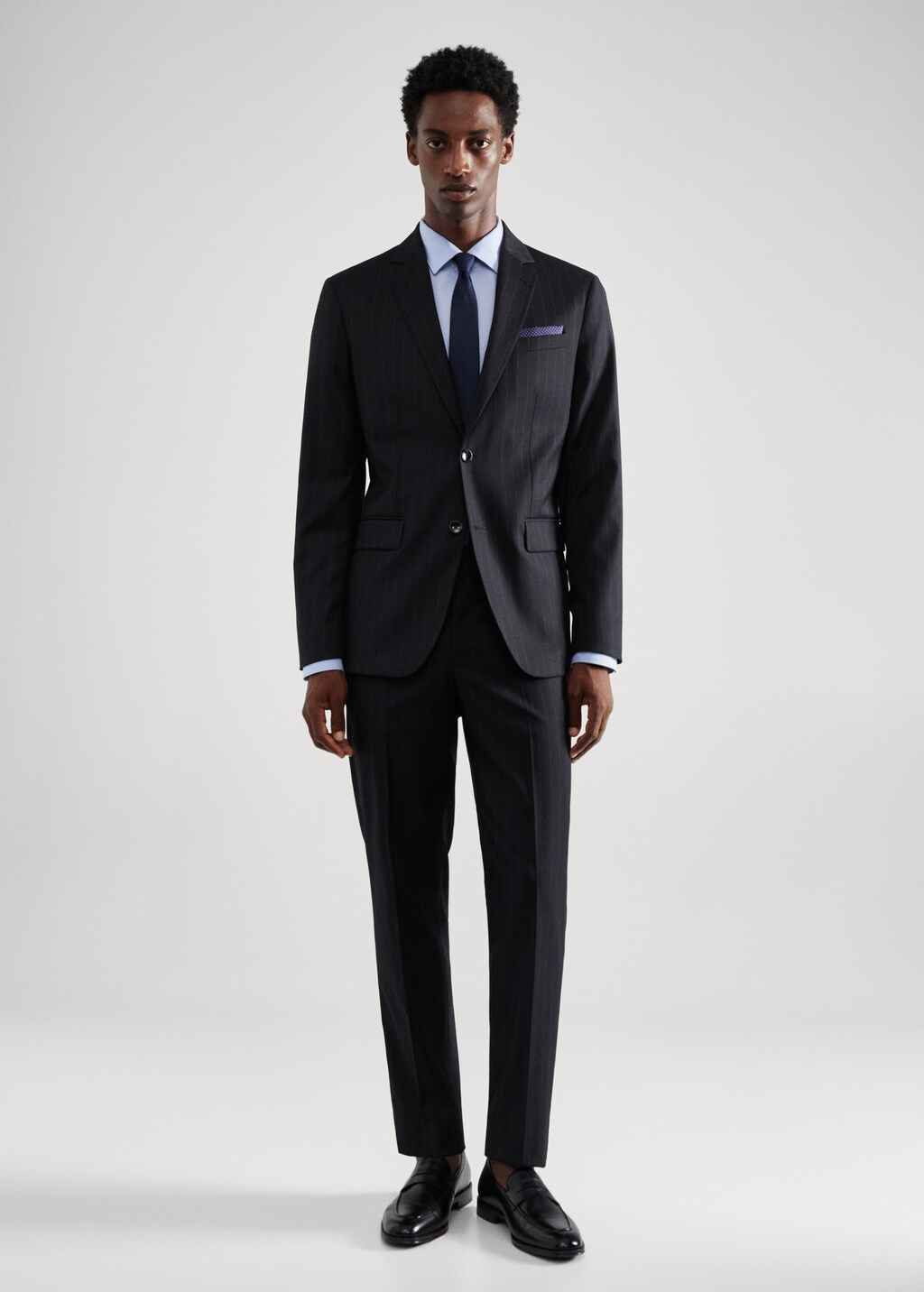 Stretch fabric slim-fit suit trousers - Details of the article 4