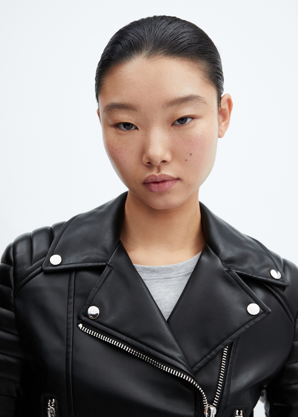 Leather-effect biker jacket - Details of the article 1