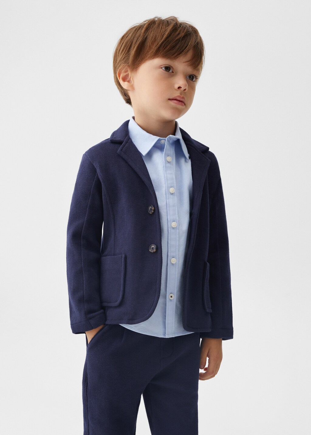 Textured regular fit suit blazer - Medium plane