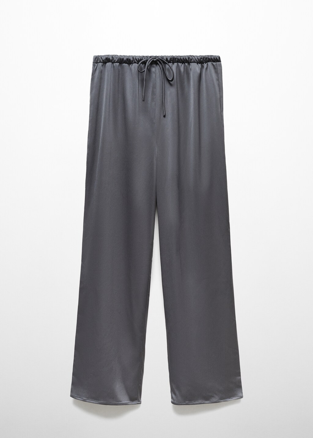 Satin-finish elastic waist trousers - Article without model