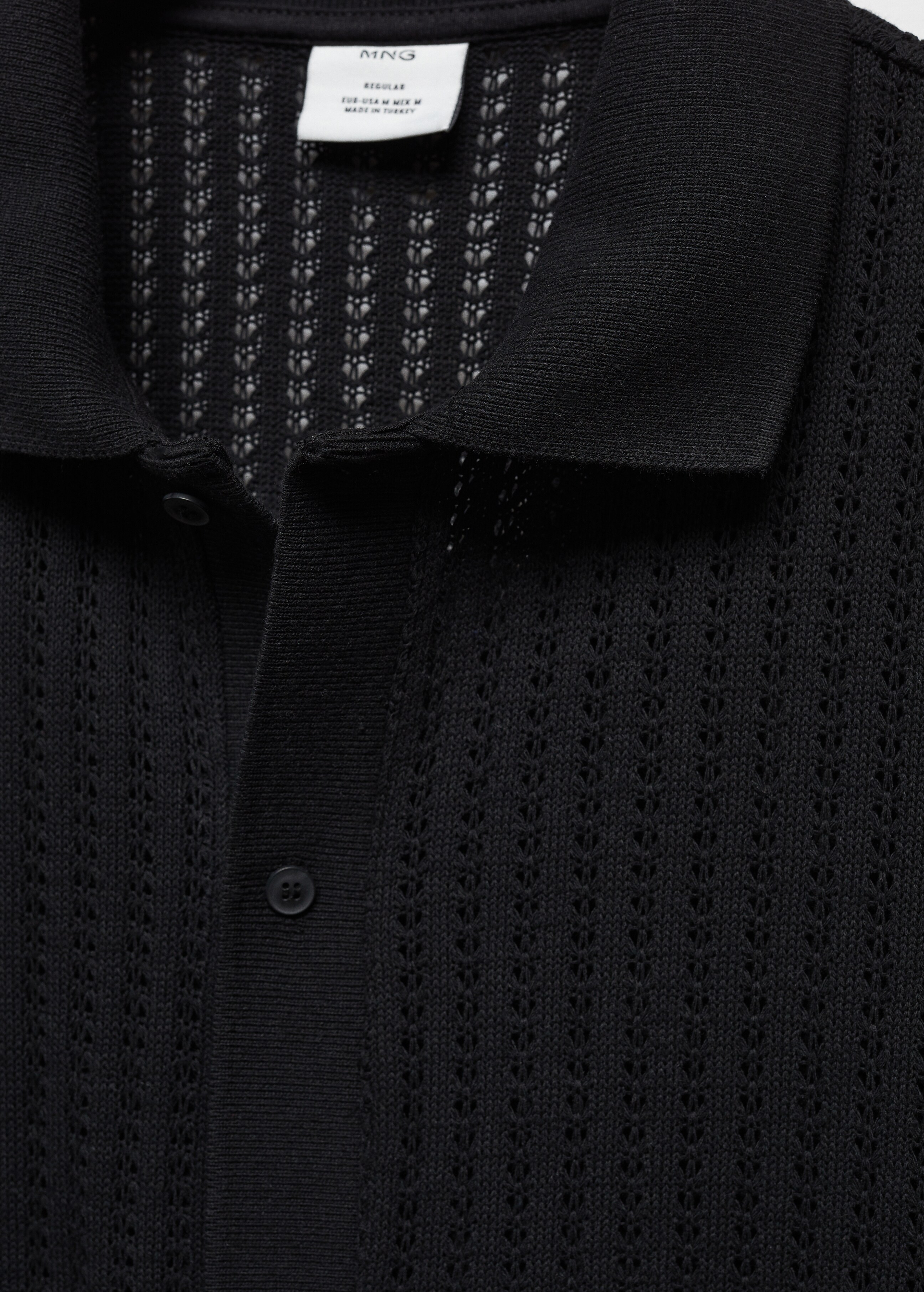 Cotton crochet polo shirt with buttons   - Details of the article 8