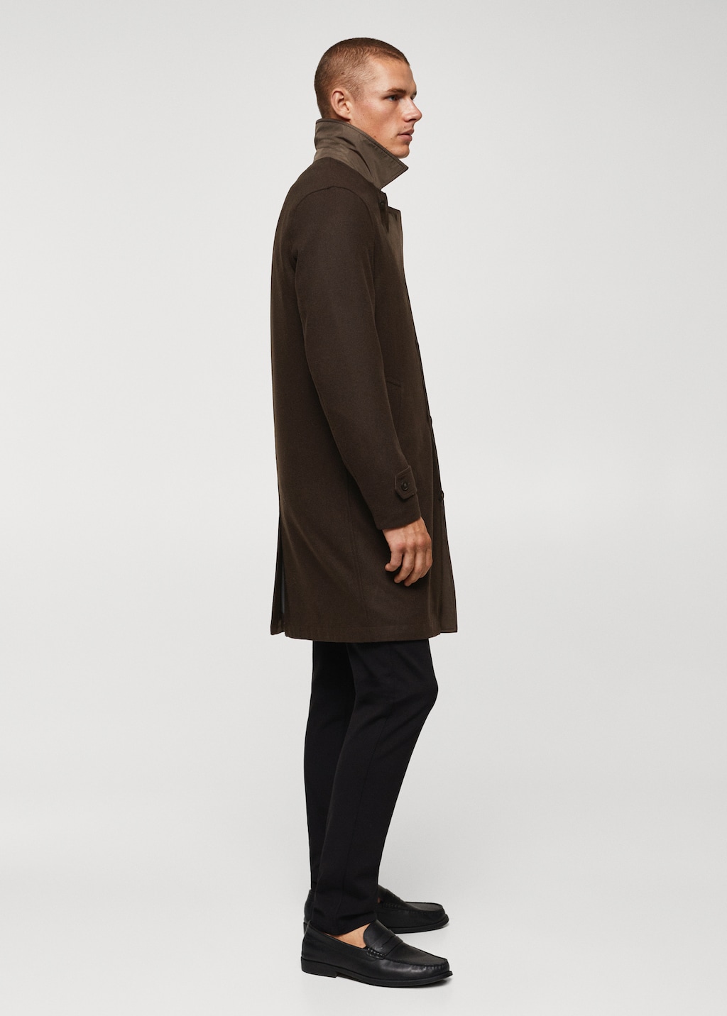 Reversible recycled wool trench coat - Details of the article 4