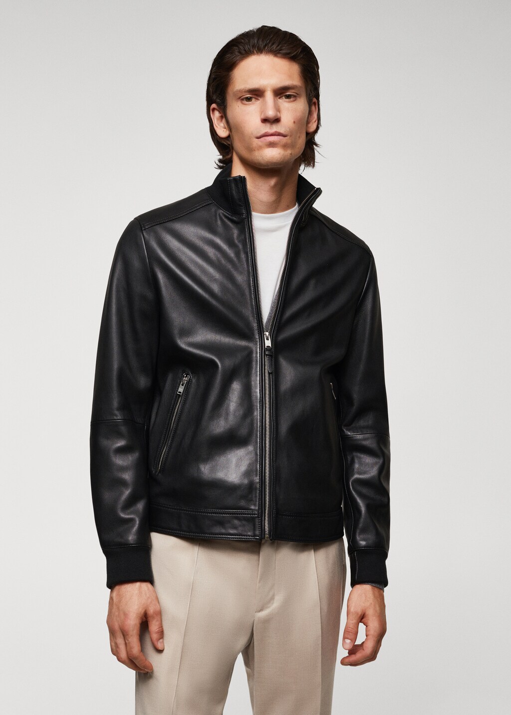 100% nappa leather jacket - Medium plane