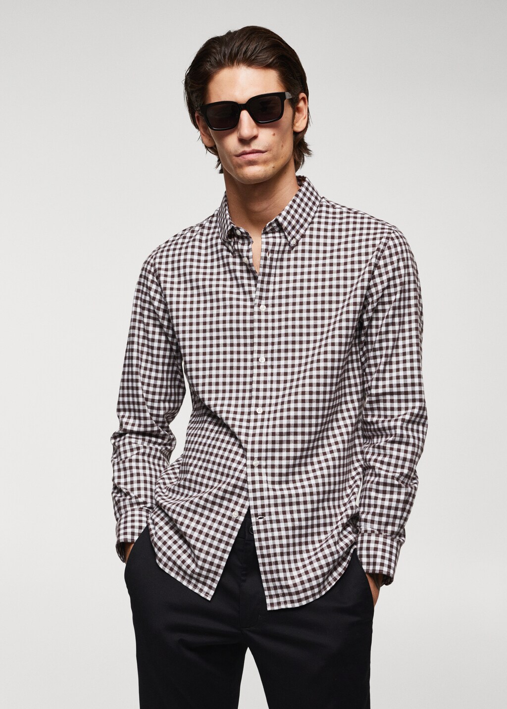 Gingham check cotton shirt - Medium plane