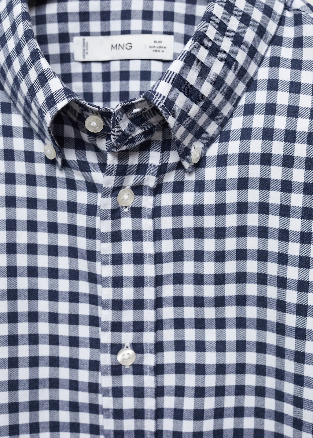 Gingham check cotton shirt