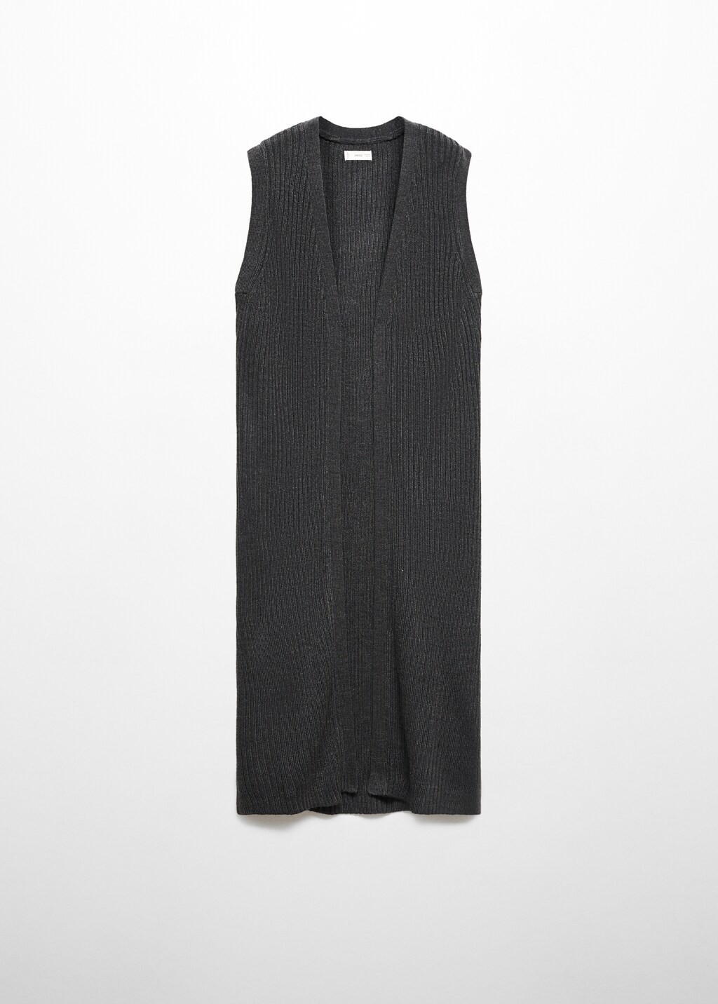 Ribbed sleeveless cardigan - Article without model