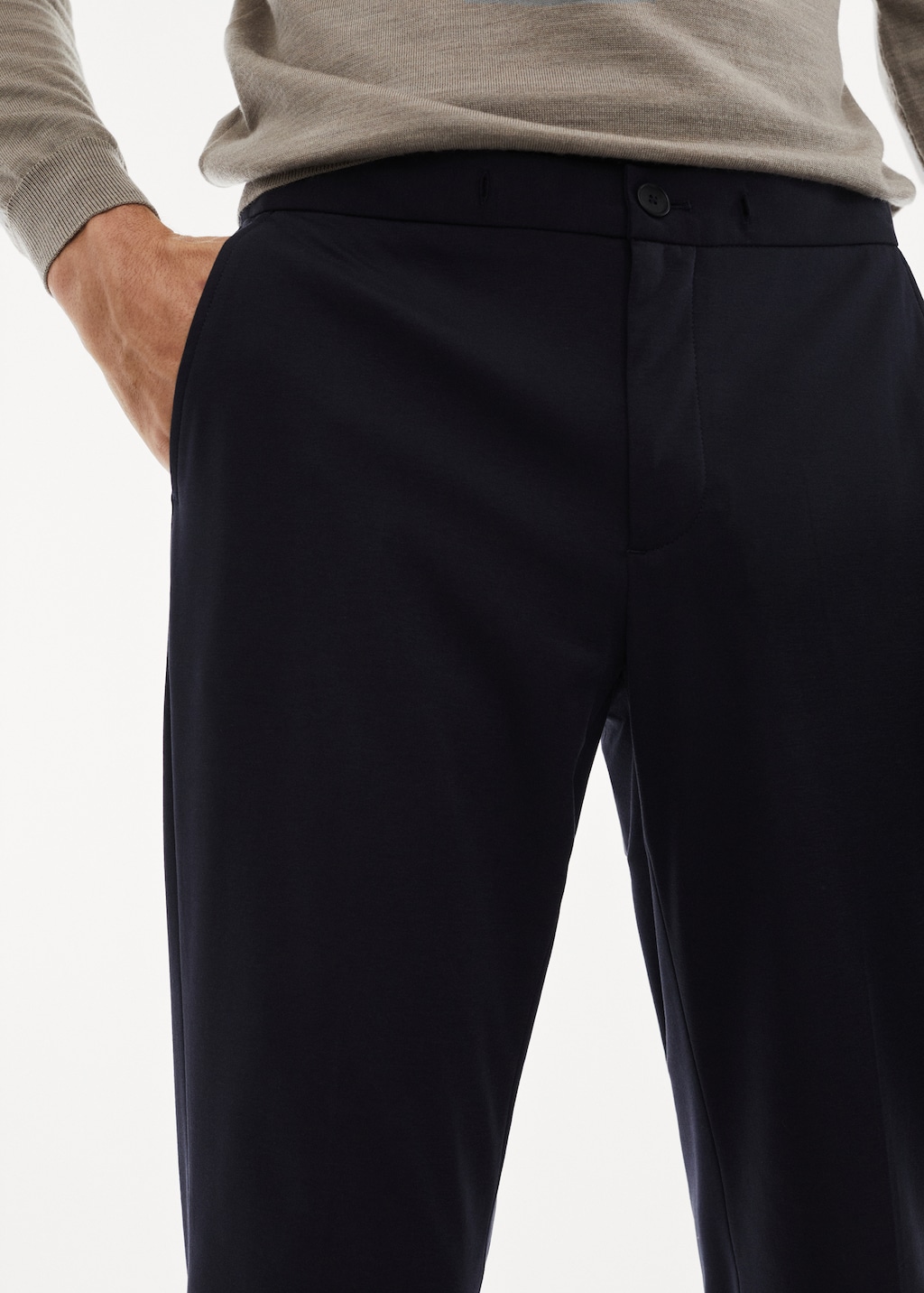 Stretch fabric slim-fit trousers - Details of the article 1