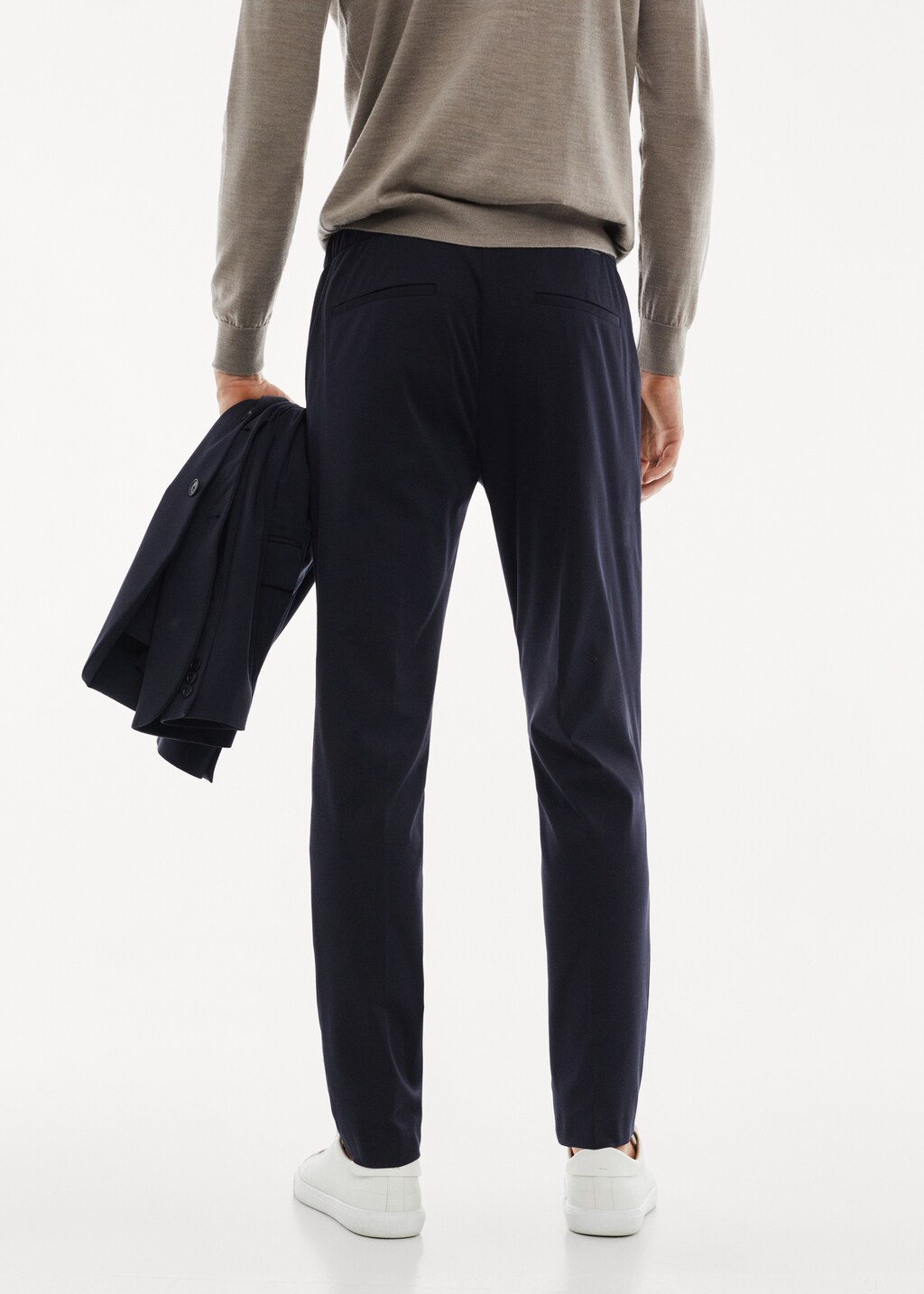 Stretch fabric slim-fit trousers - Reverse of the article