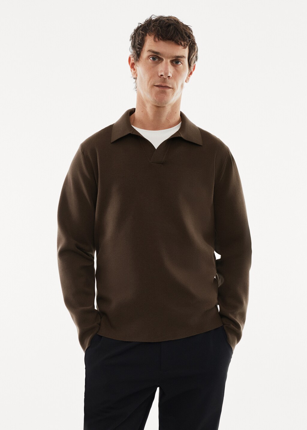 Breathable fine-knit polo shirt - Medium plane