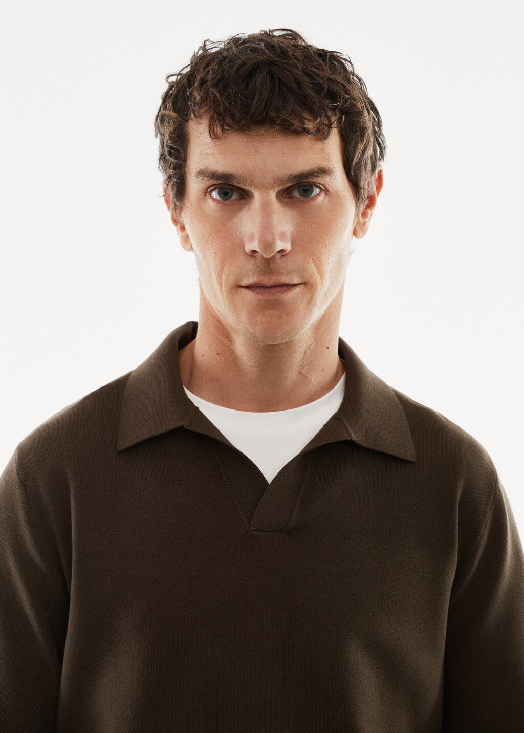 Breathable fine-knit polo shirt - Details of the article 1