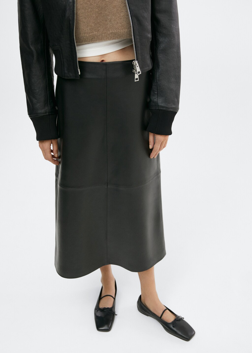 Leather midi skirt - Details of the article 6