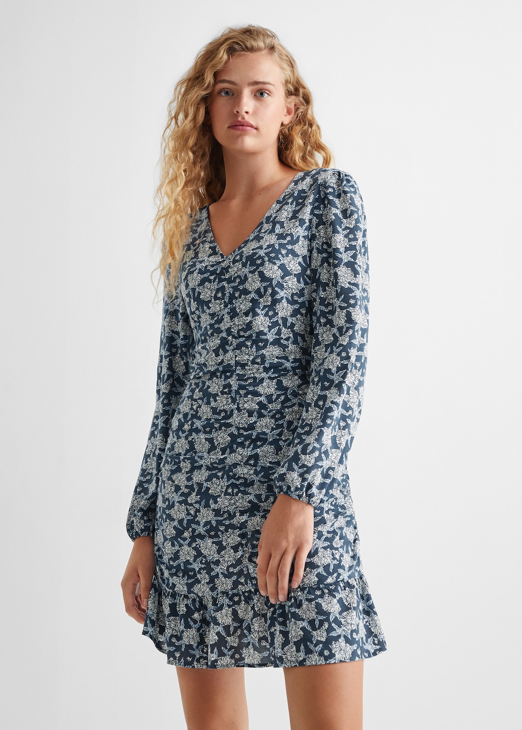 Ruched detail flower dress - Medium plane