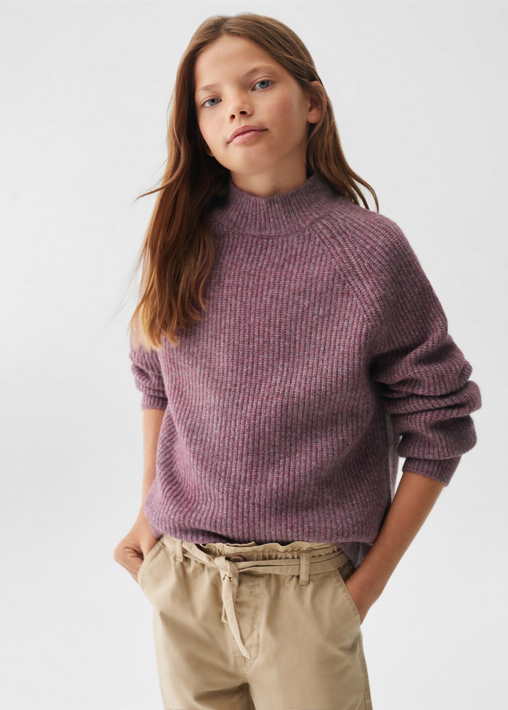 Turtleneck knit sweater - Medium plane