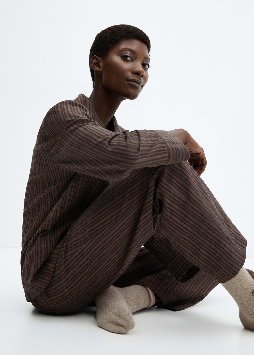 Striped cotton long pyjama - Details of the article 2