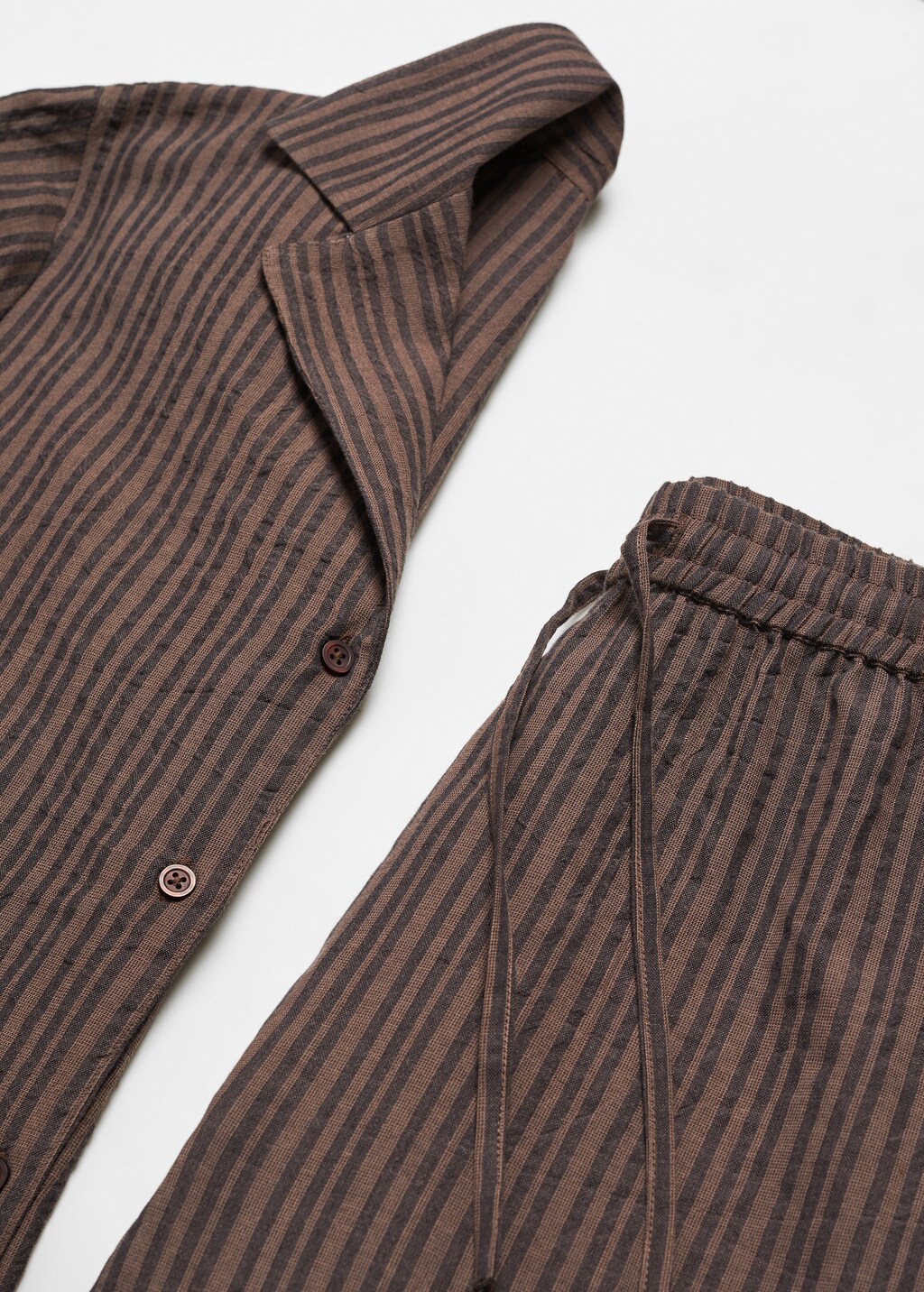 Striped cotton long pyjama - Details of the article 8