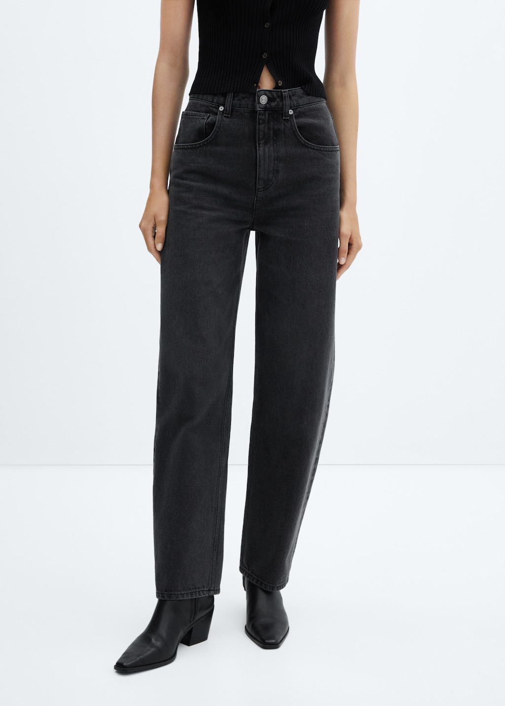 High-waist balloon jeans - Medium plane