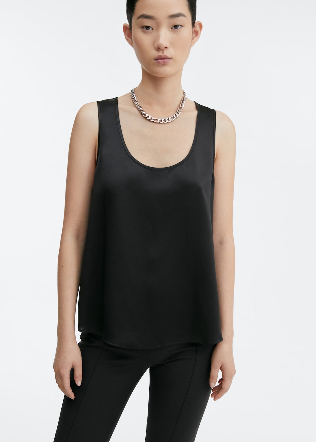 Silk top with wide straps - Medium plane