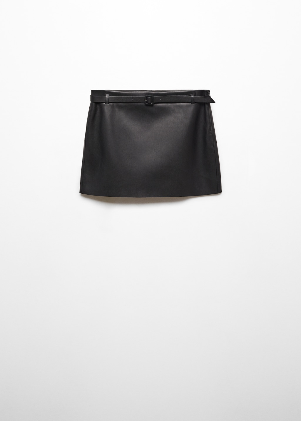 Leather-effect mini-skirt with belt - Article without model