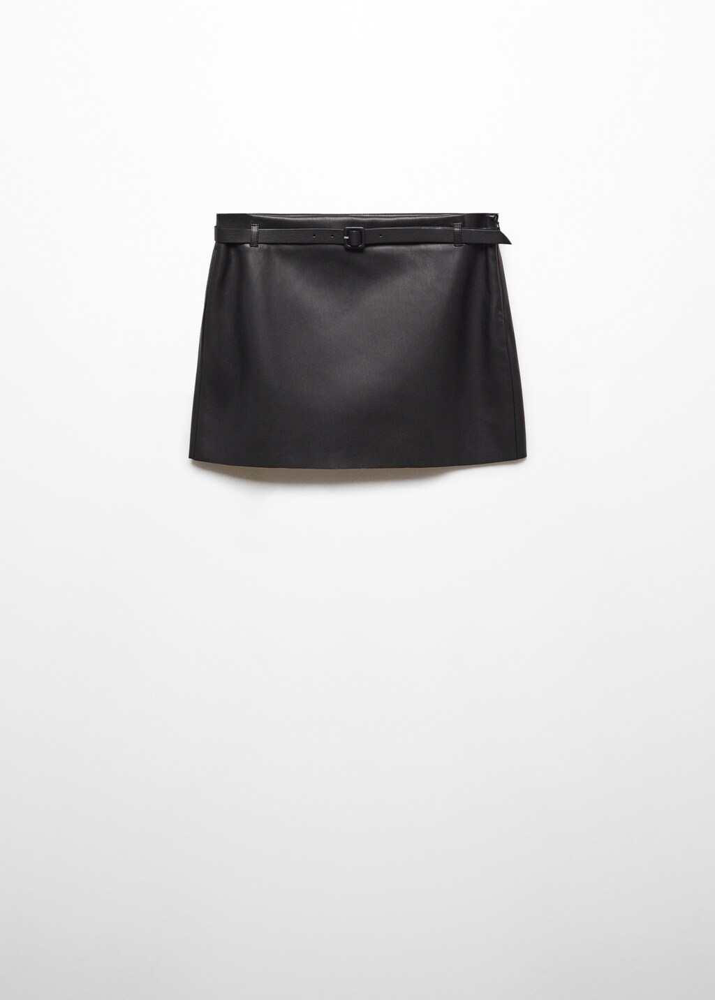 Leather-effect mini-skirt with belt - Article without model