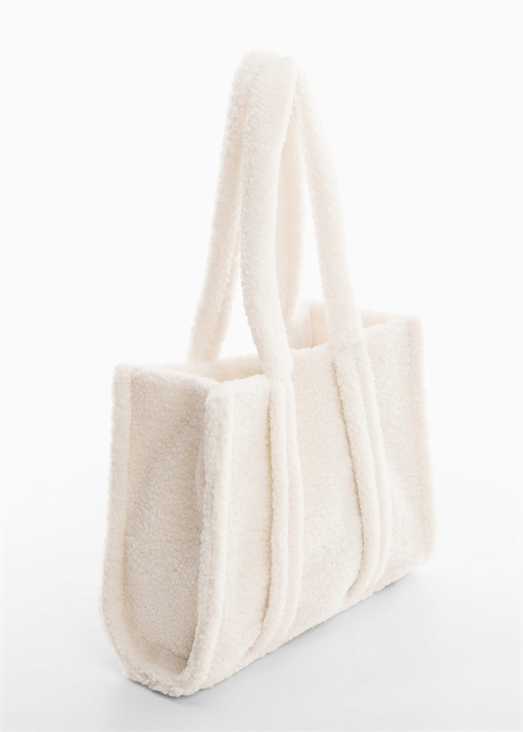 Shopper faux-shearling bag - Medium plane