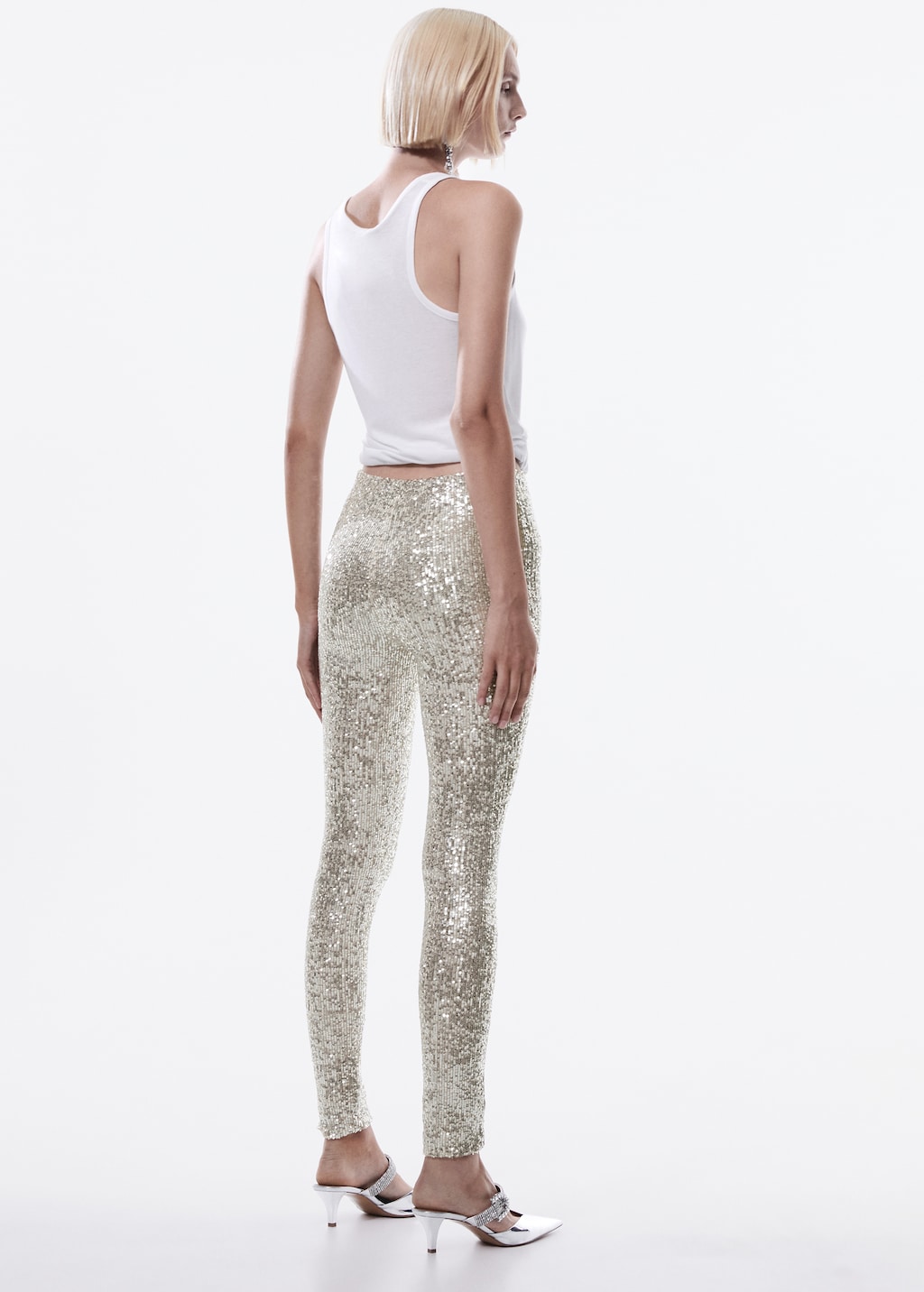 Elastic sequin trousers - Reverse of the article