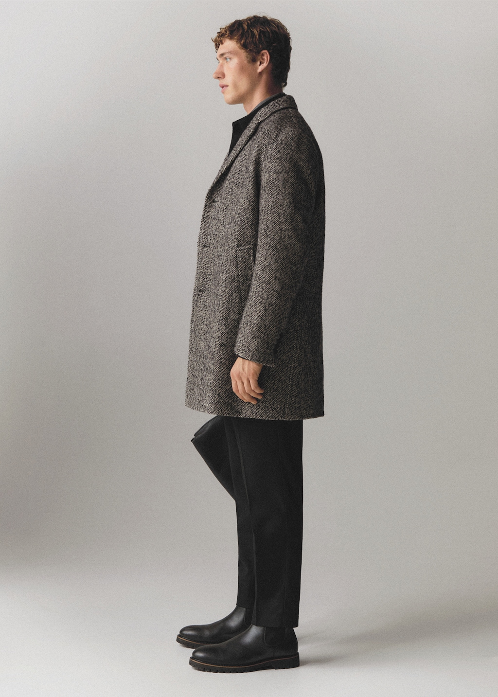 Recycled wool herringbone coat - Details of the article 6