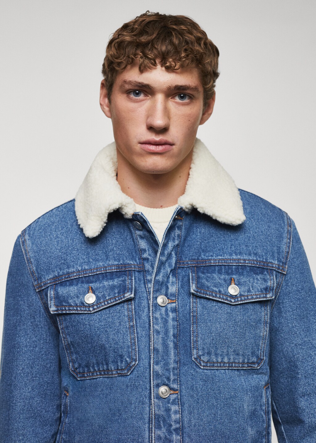 Shearling denim jacket - Details of the article 1