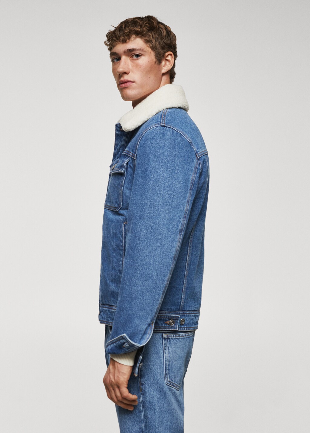 Shearling denim jacket - Details of the article 2