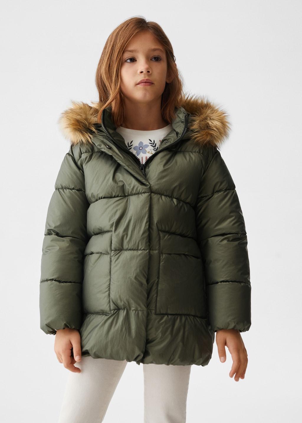 Hood quilted coat - Medium plane