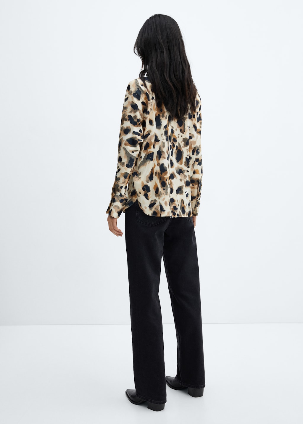 Leopard-print satin shirt - Reverse of the article