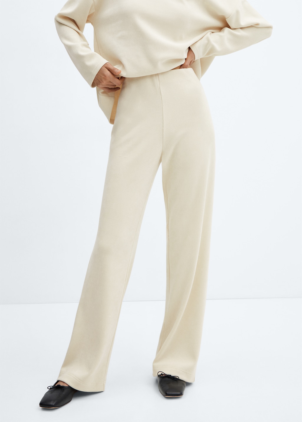 Corduroy pants with elastic waist - Medium plane